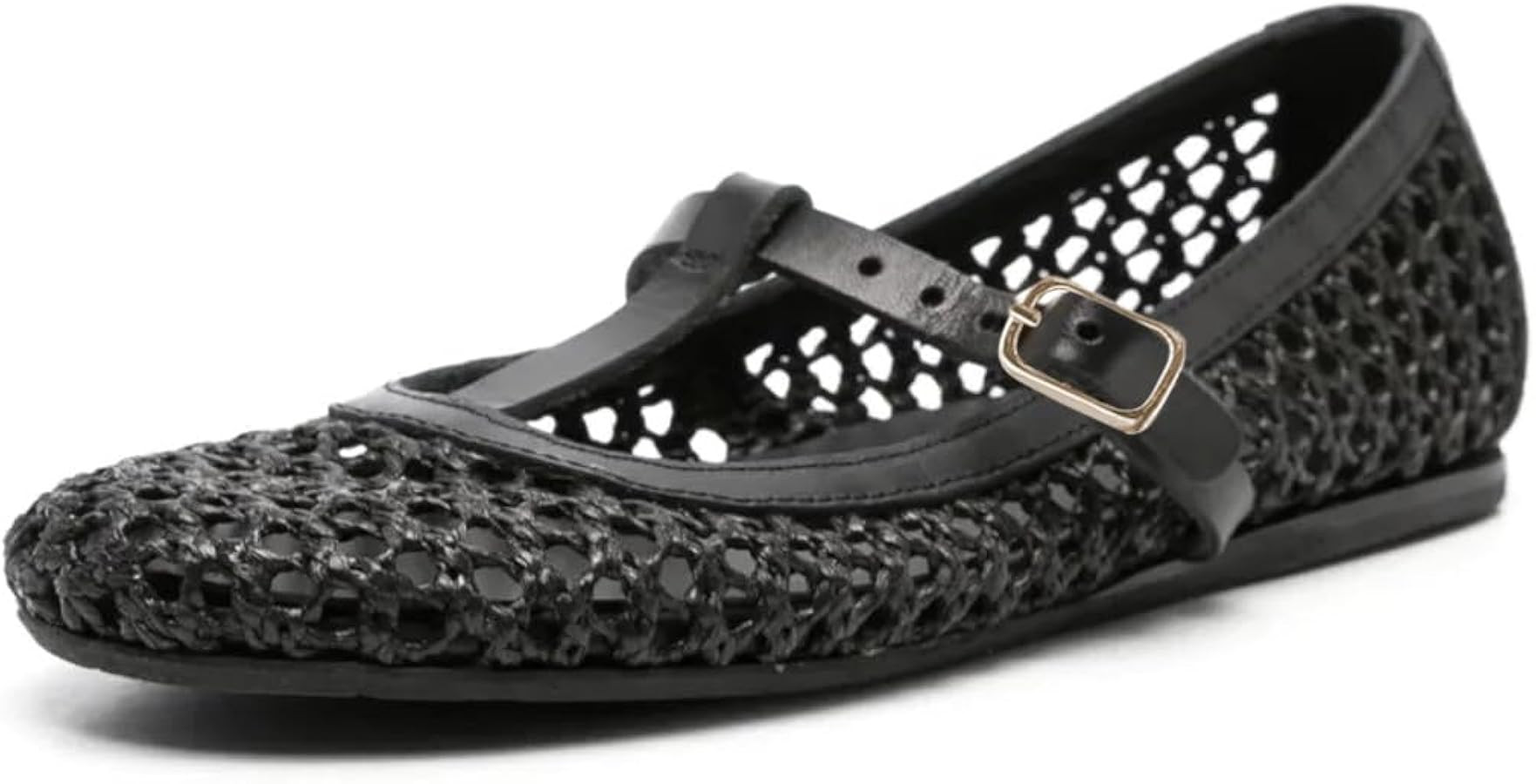 Pazzion Women Comfortable Closed Round Toe Mary Jane Flats T-Strap Buckle Cutout Ballet Flat Shoe... | Amazon (US)