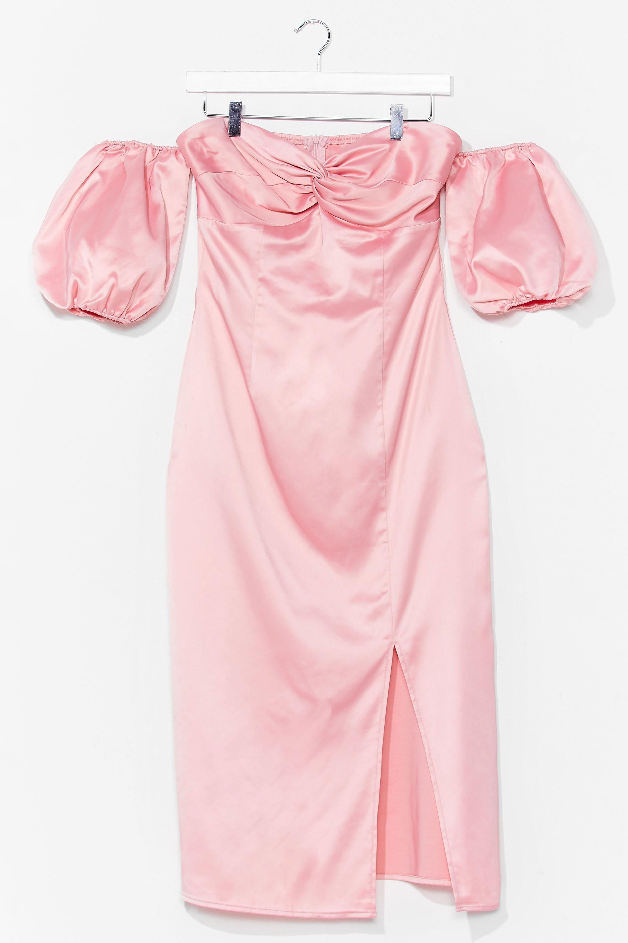 Puff Luck Satin Midi Dress | NastyGal (US & CA)