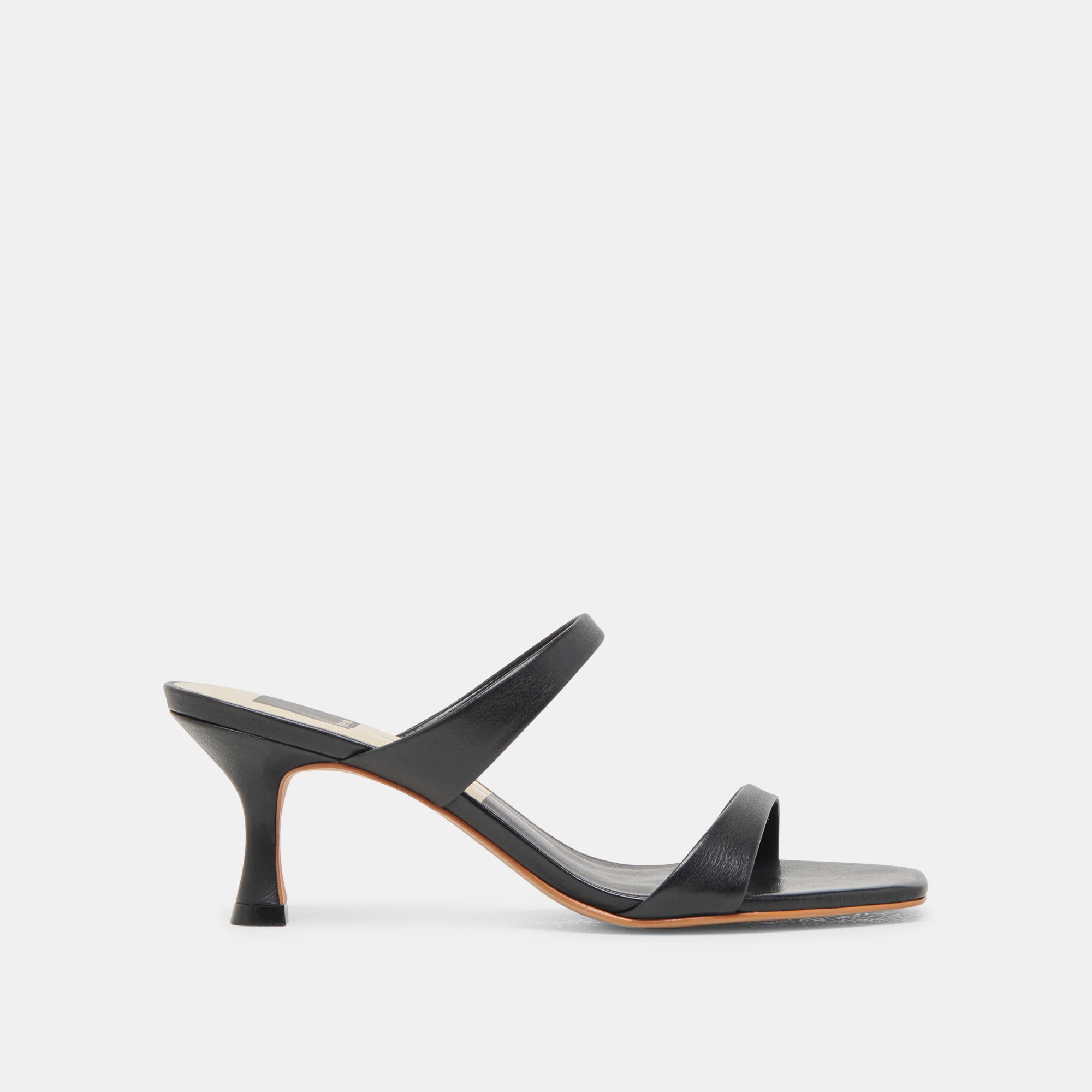 Genora Wide Heels Black Leather | DolceVita.com