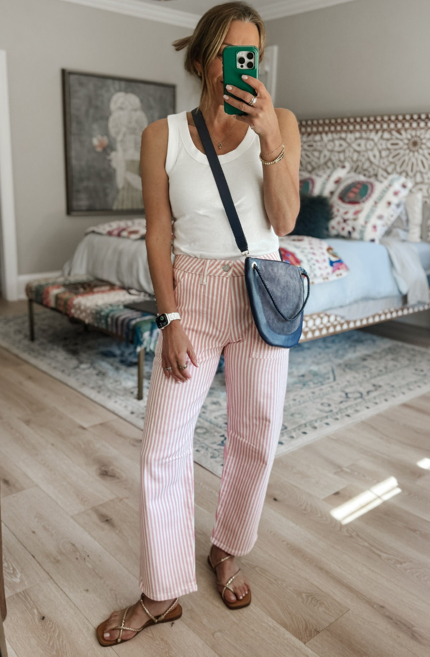 Spring is all about fun shades and printed denim.....loving the pink stripes!! 🩷 And love that they are part of Avara's Exclusive Early Access Sale. Special code LINDSEY25 

 #LTKootd #LTKmomlife #LTKSaleAlert