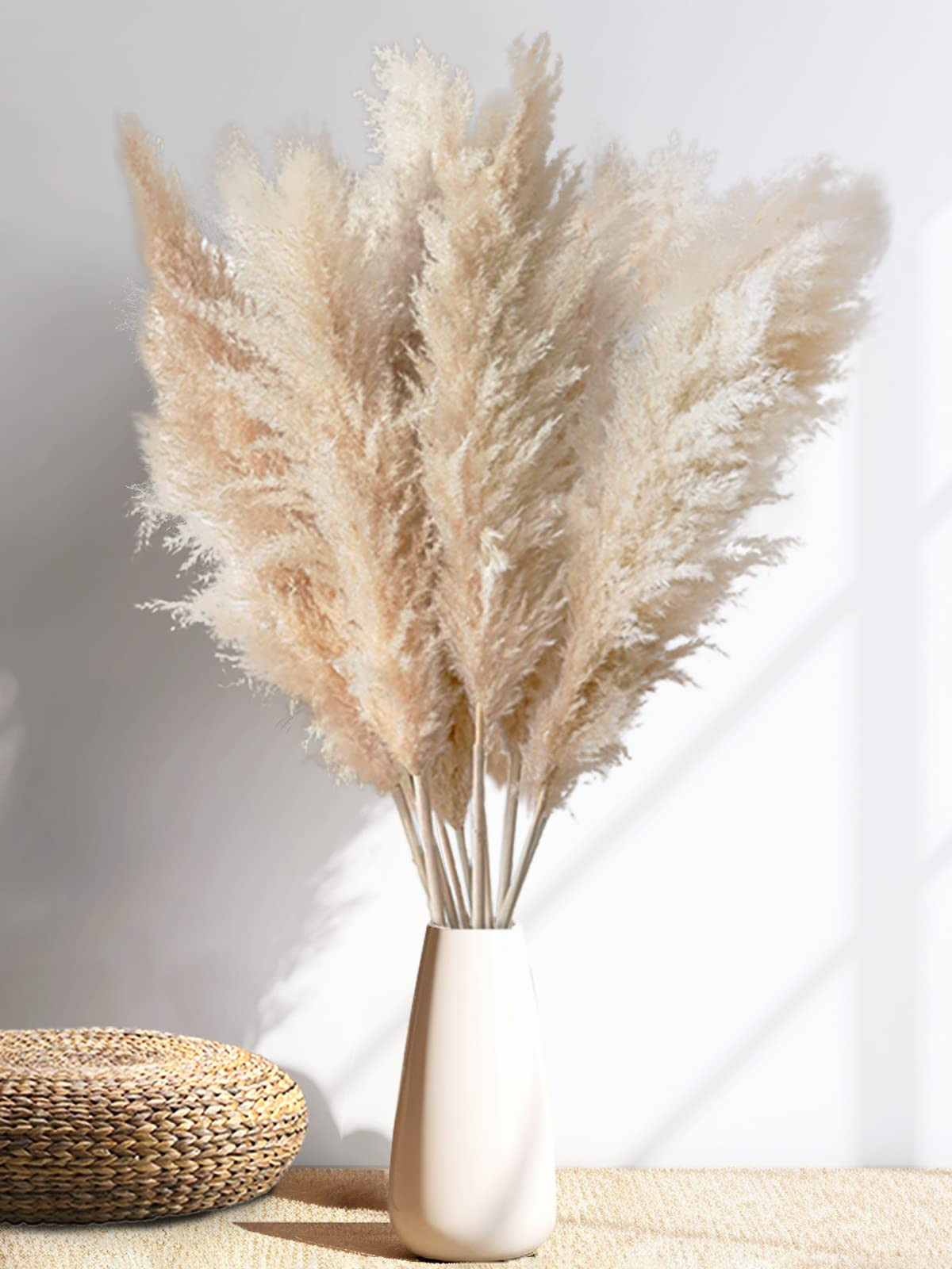 10pcs 40'' Tall Natural Dried Pampas Grass - Elegant Fluffy Pampas Grass for Floor Vase - Beige P... | Amazon (US)