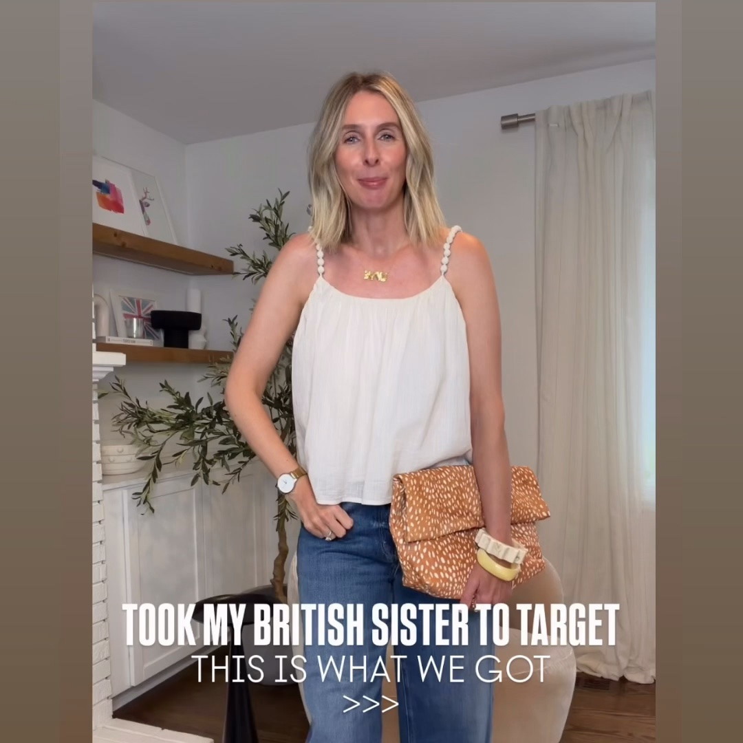 no better time to take your british sister to target than during target circle week!! 🎯 

WHITE BEADED STRAP CAMI - small
PINK HALTER - small
WHITE VEST - small
LIGHT BLUE JEANS - 4
WHITE TEE - medium
USA TANK - small
WHITE SWEATSHIRT - medium
GREEN SHORTS - medium
BLUE SET - small in both pieces


target circle week. target style. summer style. summer savings. july 4 outfit. @Target

#LTKOver40 #LTKSaleAlert #LTKootd