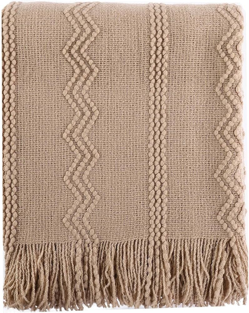 BATTILO HOME Knitted Throw Blanket Diamond Pattern Decorative Indoor Outdoor Throws for Sofa Couc... | Amazon (CA)
