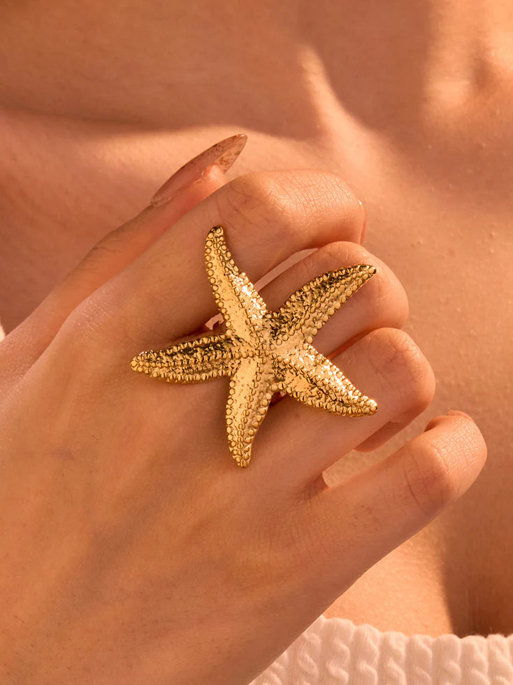 Golden Starfish Ring | Commense