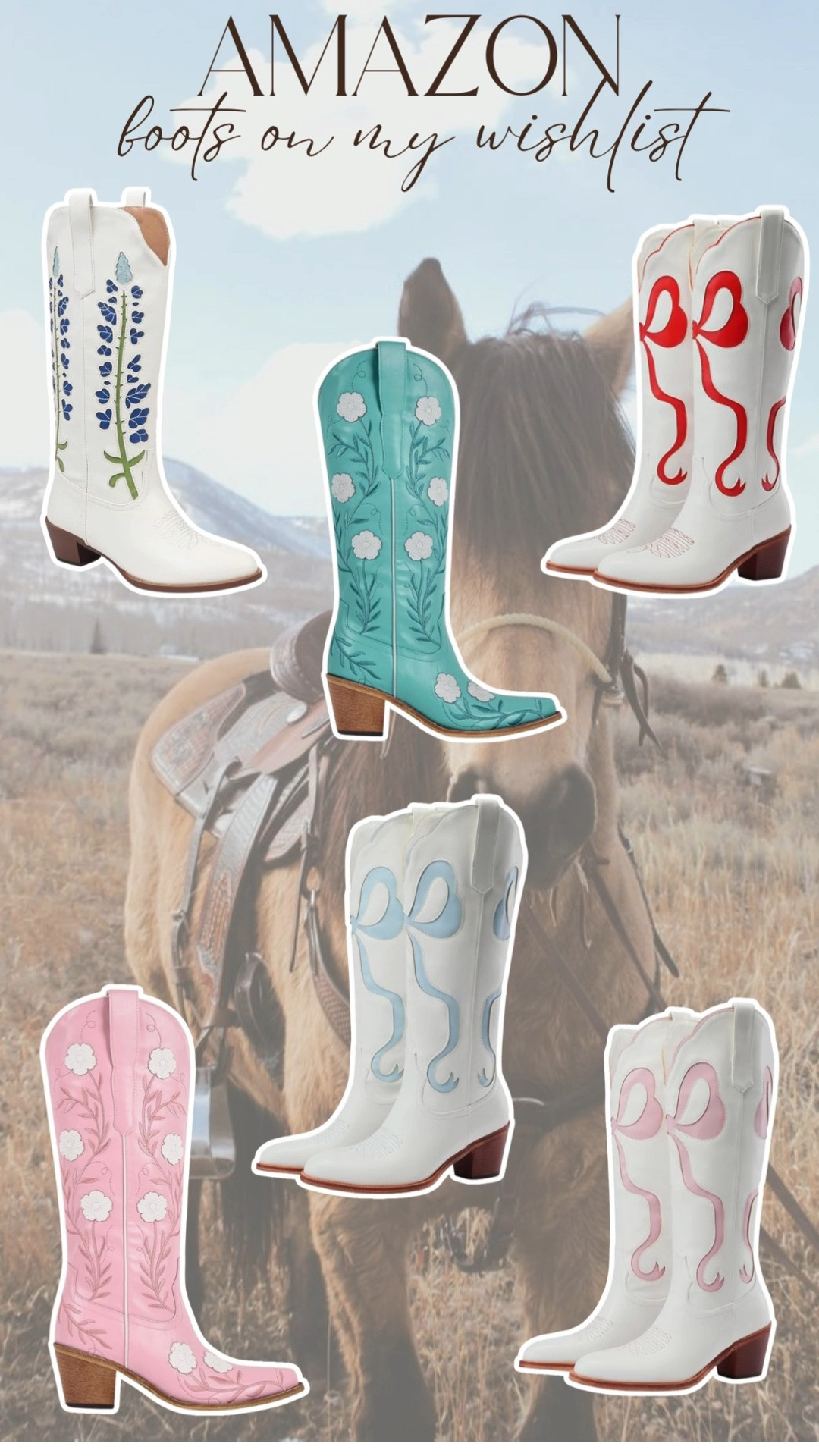 Amazon. boots. cowboy. cowgirl. bow. look for less. on my wishlist. trending. best selllers. viral. affordable.  

 #LTKHoliday #LTKFindsUnder50 #LTKFindsUnder100