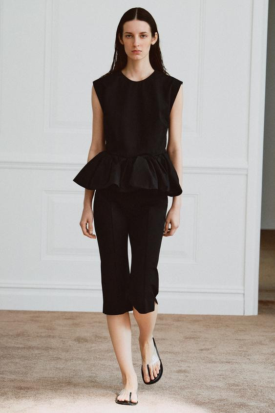 ZW COLLECTION SLEEVELESS PEPLUM TOP | Zara US