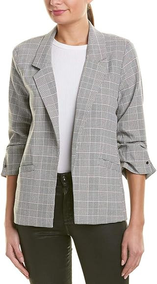 Womens Rafaella Plaid Blazer, M, Grey | Amazon (US)