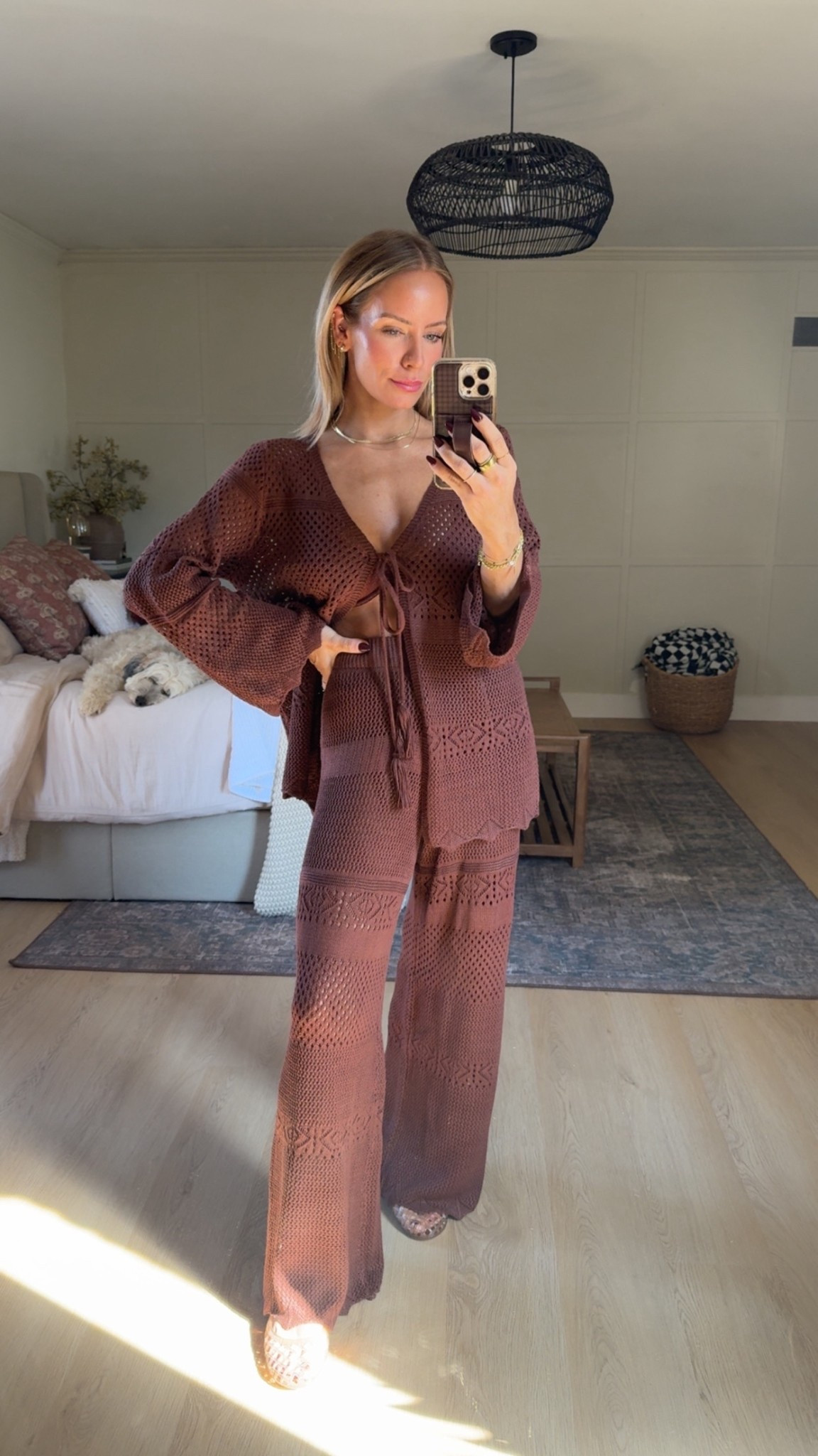 I absolutely love this coverup set! 

I’m wearing a medium top but would prefer a small. 
Pants: small 

Use code Lolamarie15 to shop on orders of $70+ on Cupshe 