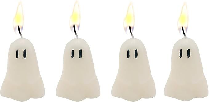 4 PCS Halloween Ghost Candles, Novelty Votive Ghost Candle, Cute Votive Candles for Fall Decor Th... | Amazon (US)