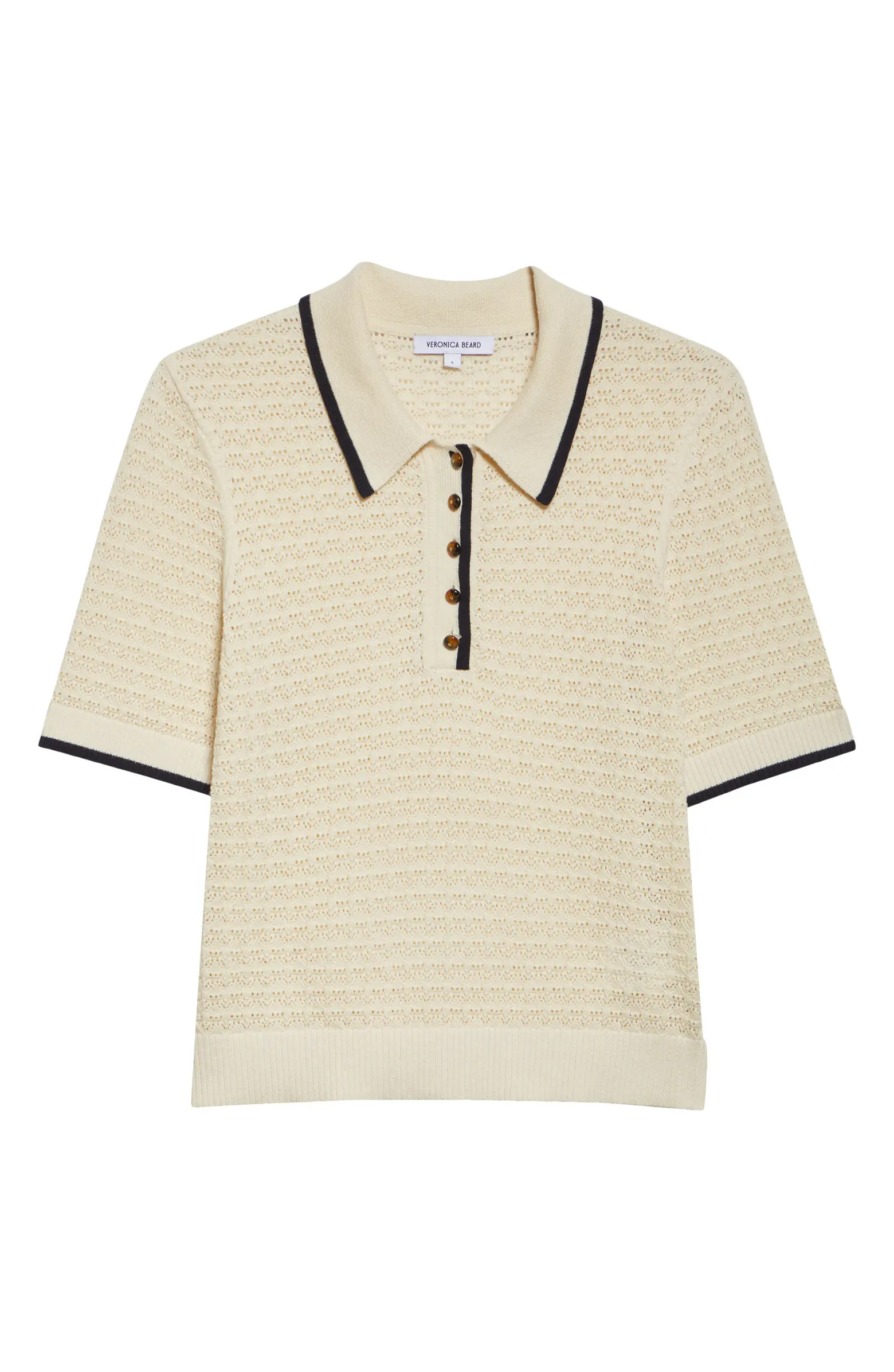 Veronica Beard Brandt Pointelle Polo Sweater | Nordstromrack | Nordstrom Rack