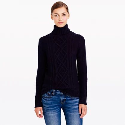 Cambridge cable turtleneck sweater | J.Crew US