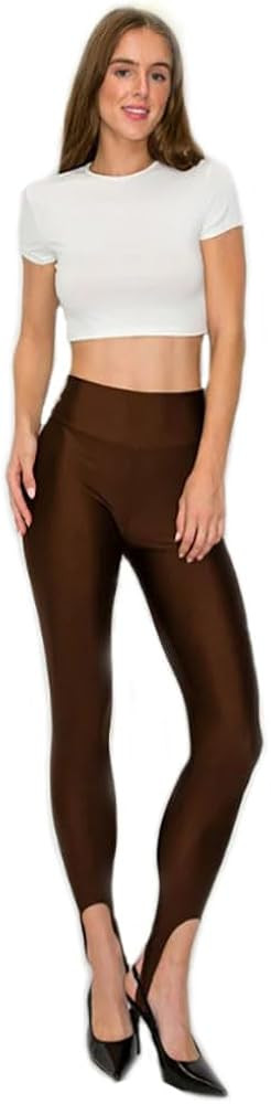 JJJ Fashion Yoga Terricot Hi Waist Stirrup Leggings-Made in USA | Amazon (US)