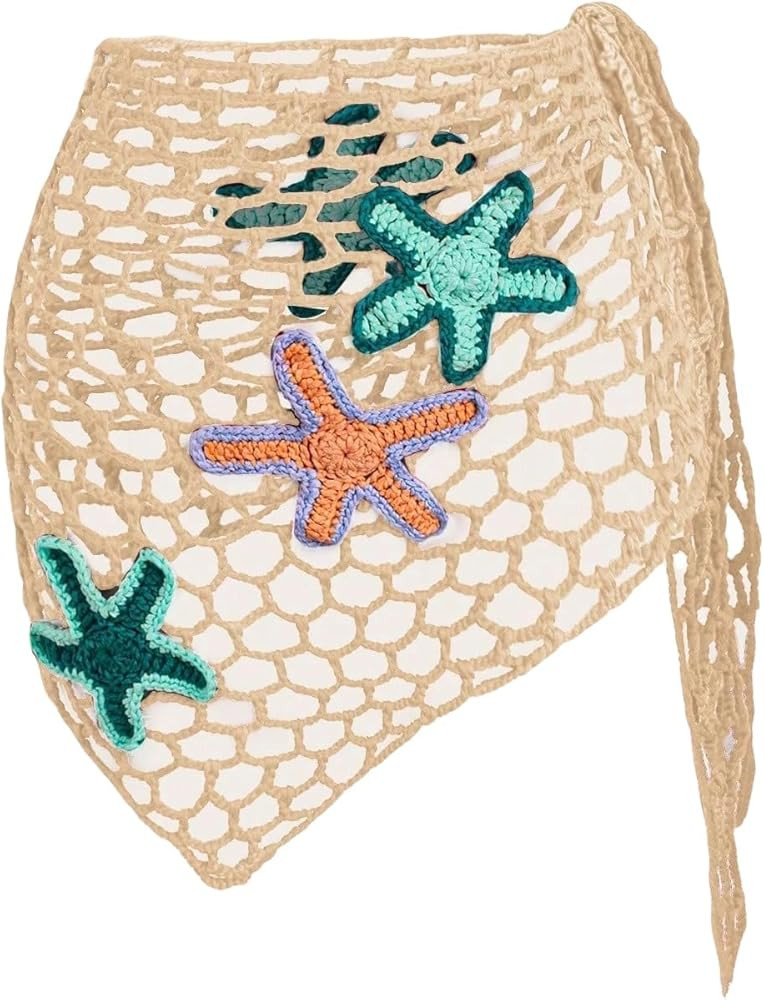 ZAFUL Sarong Coverups for Women Beach Vacation Fishnet See Thru Tie Side Bathing Suit Cover Up Mi... | Amazon (US)