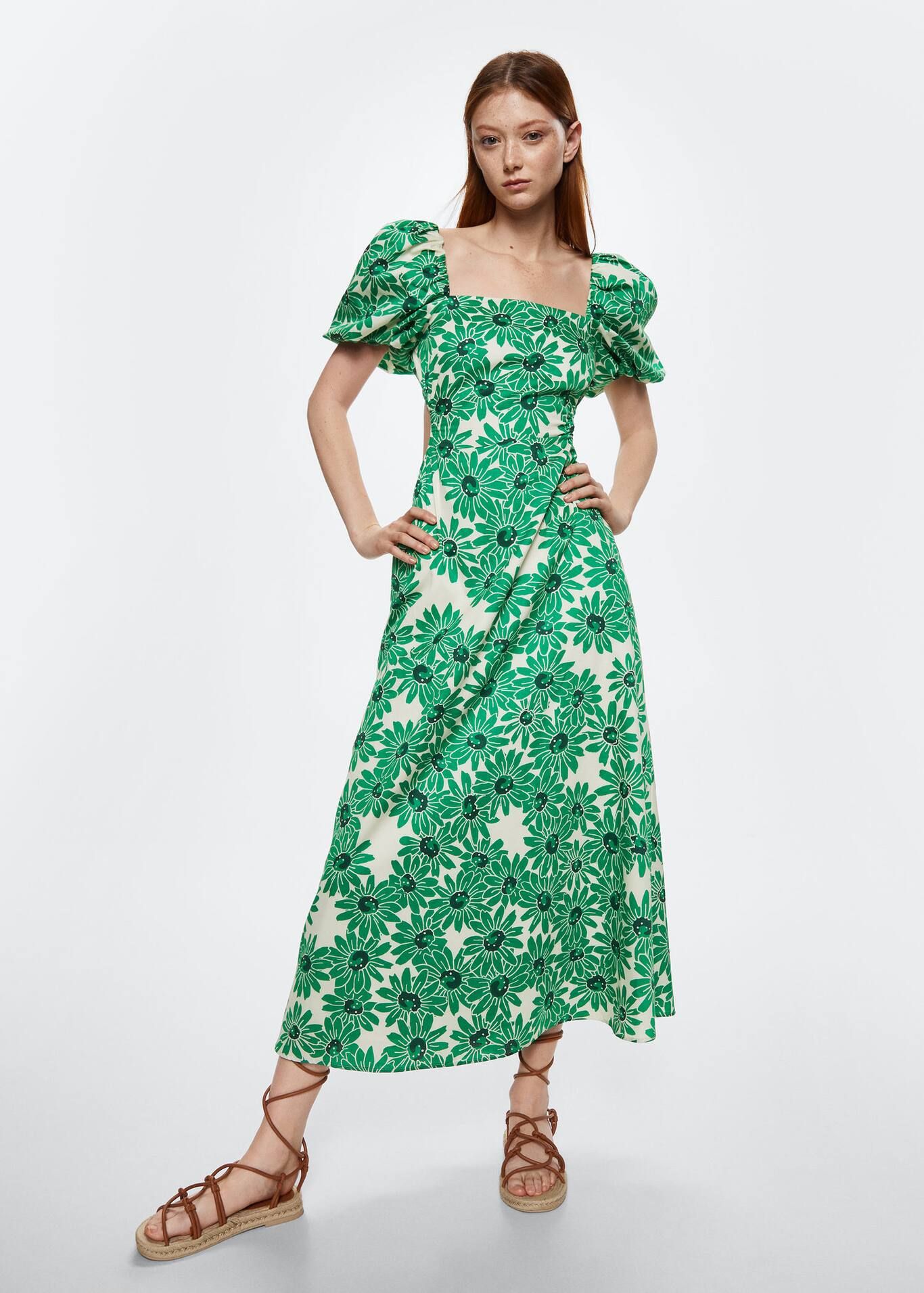 Flowers cotton dress | MANGO (US)