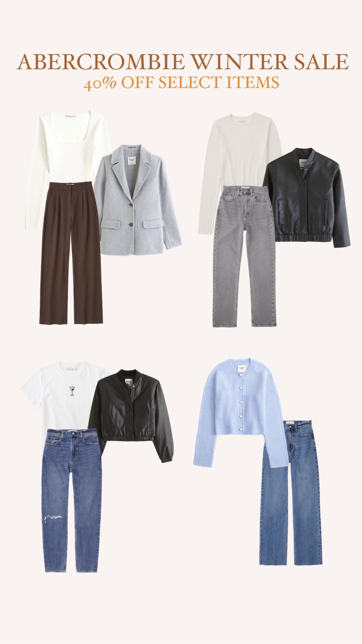 40% off through 1/11!

fall outfits, fall outfits 2033, fall outfits amazon, fall fashion, november outfit, casual fall outfits, shein fall outfits, amazon fall outfits, fall work outfits, fall maternity outfits, amazon fashion, amazon outfits, fall outfit inspo, fall outfits casual, fall outfit ideas, cute fall outfits, cute casual outfit, aesthetic, old money aesthetic, cozy fall outfits, cozy outfits, holiday outfits, winter outfit, winter outfits women, winter fashion, vanilla girl, sweater outfits, cable knit sweater, cozy outfits, abercrombie, abercrombie jeans, abercrombie code, abercrombie coat, abercrombie pants, abercrombie discount code, brown jeans, grey jeans, medium wash jeans, light wash jeans, black bomber jacket, black leather jacket, grey blazer, oversized blazer, blue cardigan, cardigan sweater, white tee shirt, graphic tee shirt, basic tops, basic tees, basic long sleeve, basic outfits

#LTKfindsunder100 #LTKsalealert