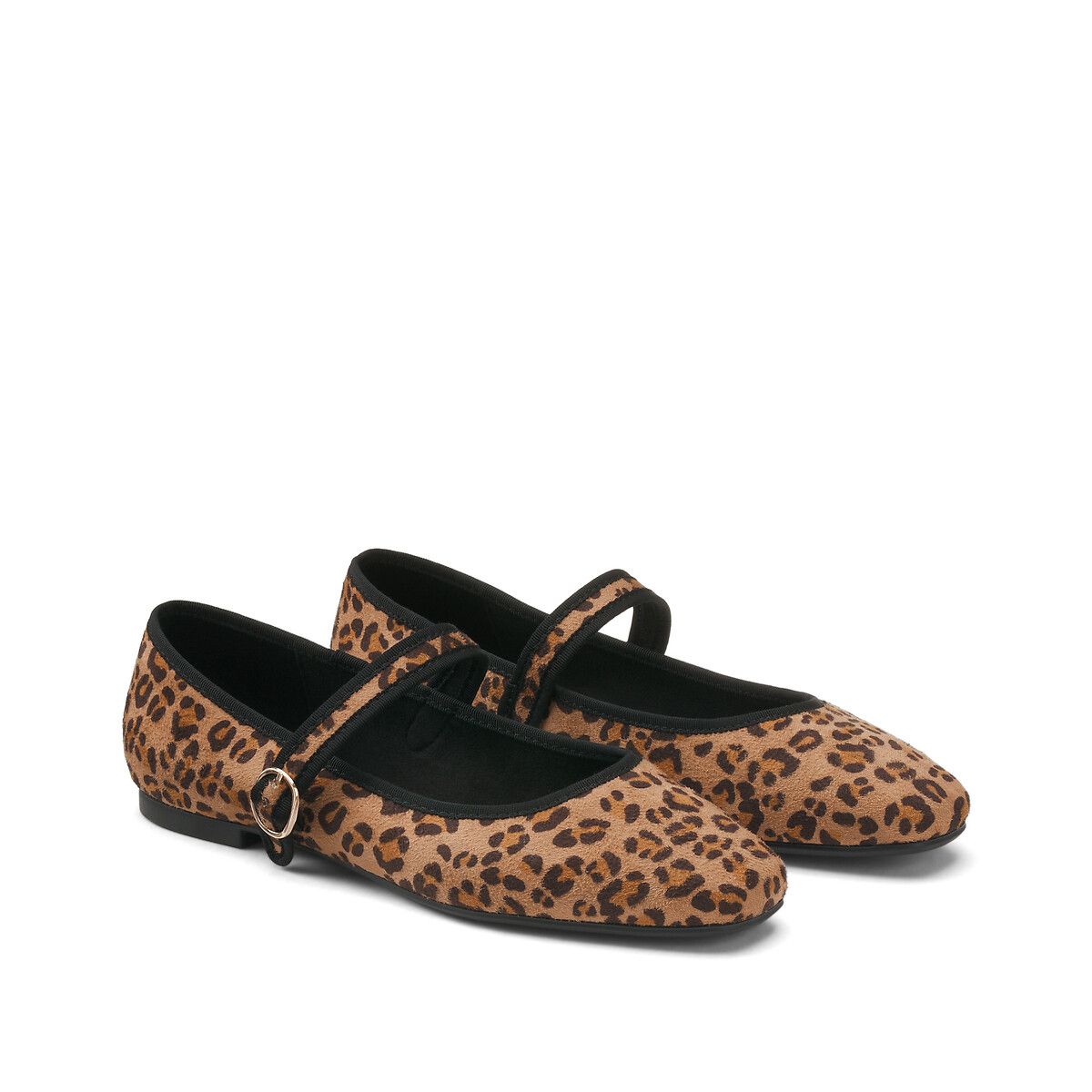 Leopard Print Ballet Flats with Buckle Fastening | La Redoute (UK)