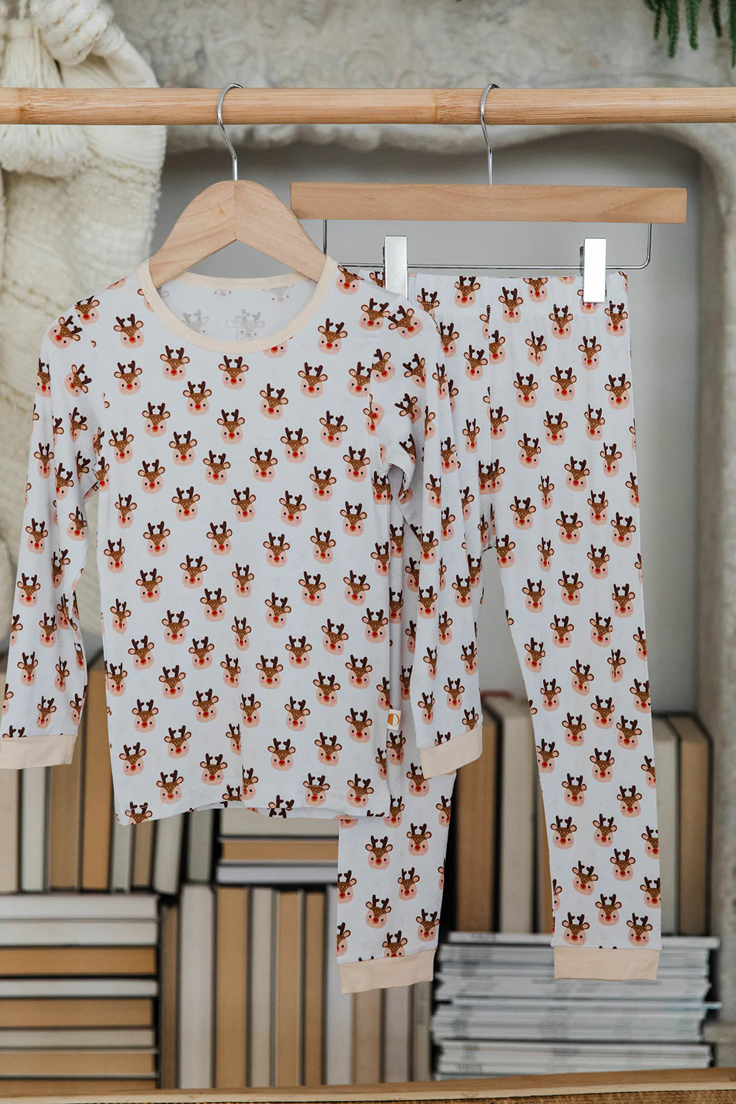 Two-Piece Kids Loungewear Set – Festive Rudolph Print Pajamas for Christmas | Ollie's Day