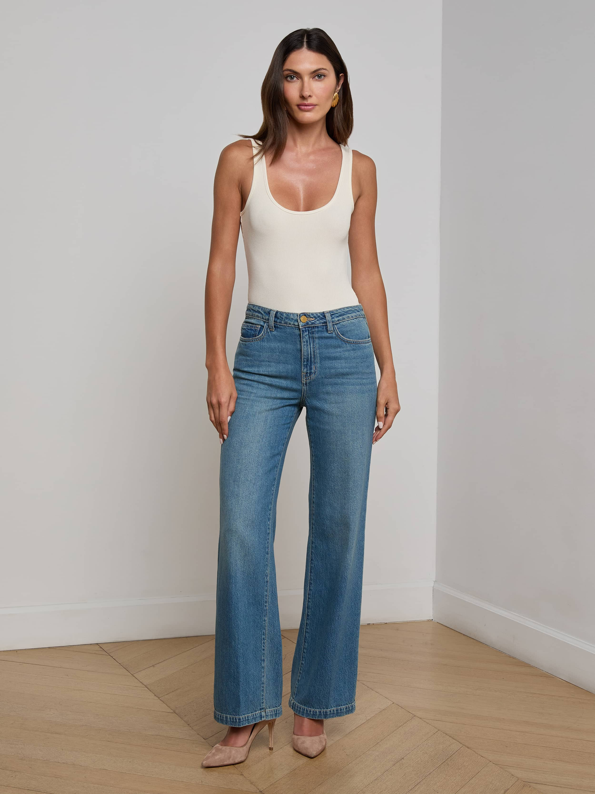 Scottie Wide-Leg Jean in Fargo | L'AGENCE | L'Agence