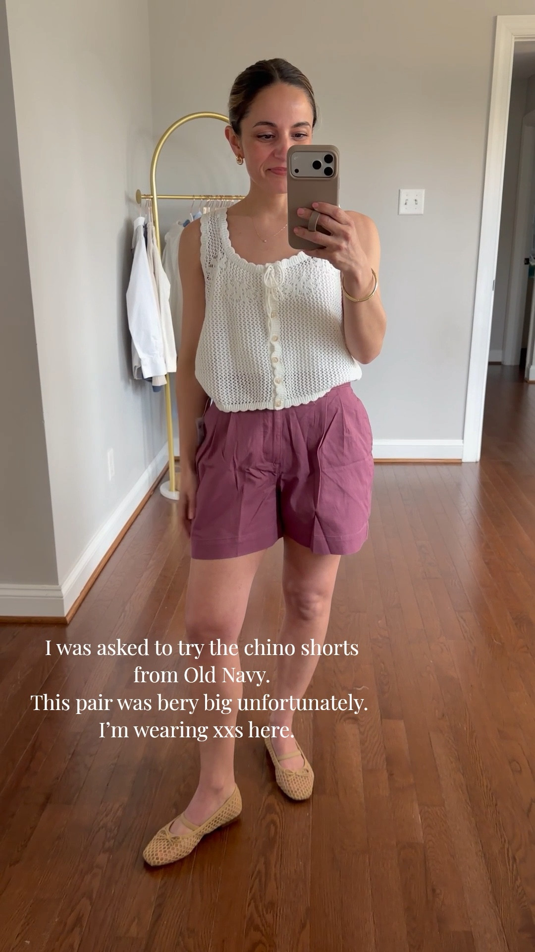 I was asked to try the chino shorts from Old Navy. Love the color but they are very big unfortunately. I’m wearing xxs here and there is a lot of extra room. They’re a return for me! 

Top: petite xs 
Shorts: xxs 

#LTKPetite
