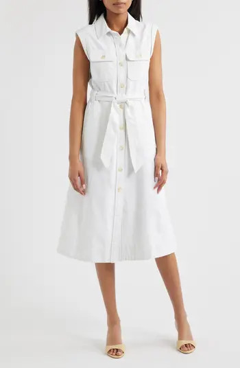 Wit & Wisdom Sleeveless Button-Up Denim Shirtdress | Nordstrom | Nordstrom