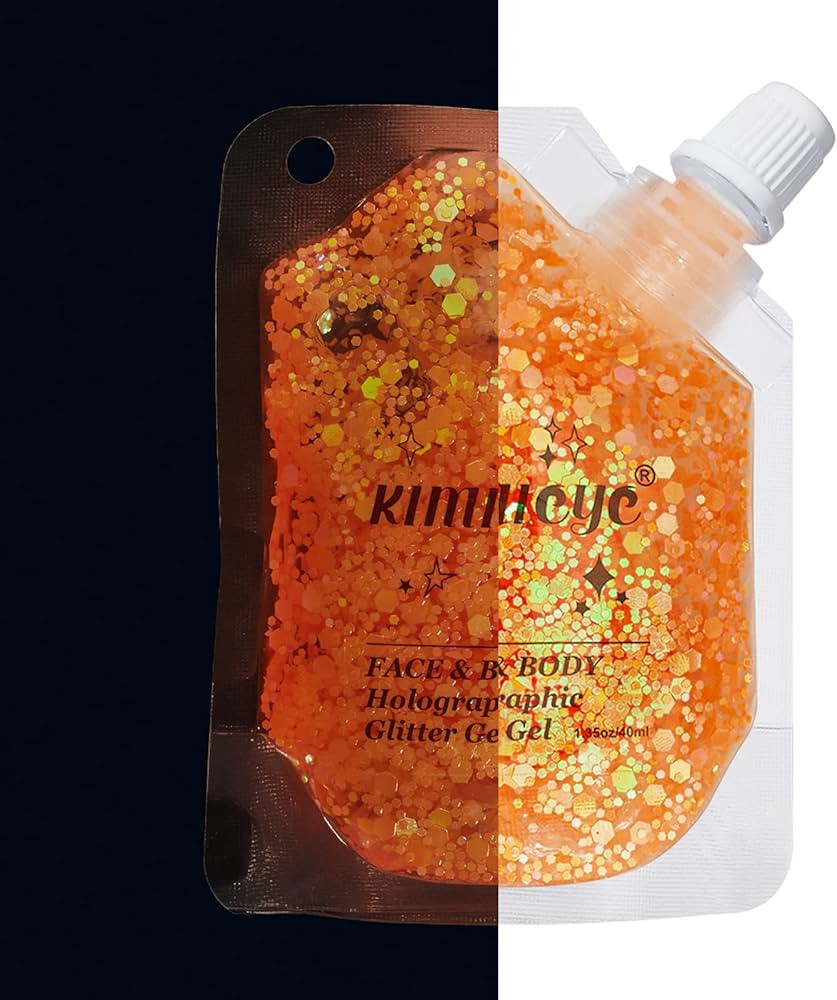Holographic Face Glitter Gel Body Shimmer Makeup for for Hair, Face, Clavicle, Arm, Nail, Eyeshad... | Amazon (US)