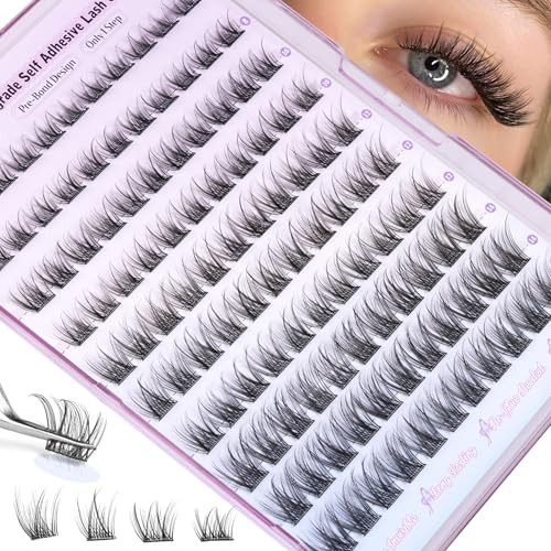 ALICE Self Adhesive Lashes Natural Look Self Adhesive Lash Clusters Wispy Reusable Press on Lashe... | Amazon (US)