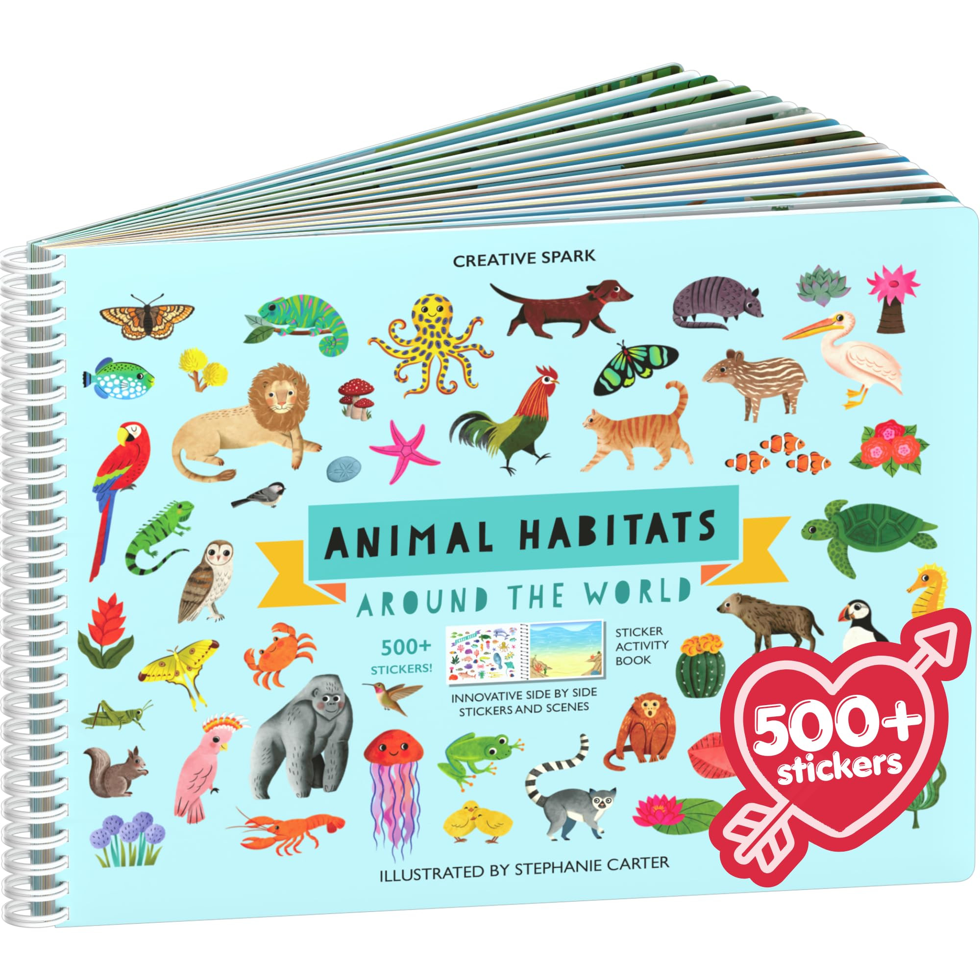 Cupkin Animal Sticker Book Activity for Kids with 500+ Habitat Stickers, Toddler Airplane Travel ... | Amazon (US)