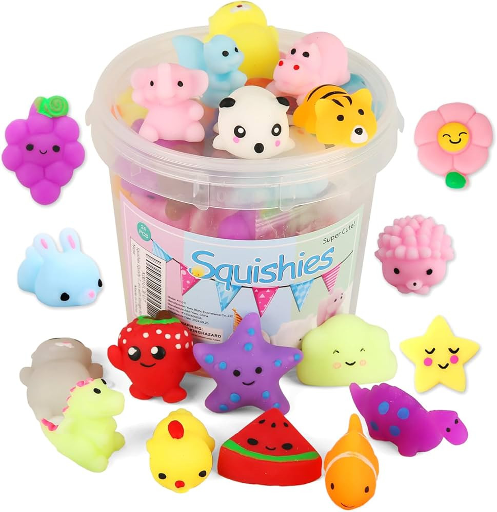 KINGYAO Squishies Squishy Toy 24pcs Party Favors for Kids Mochi Squishy Toy moji Kids Mini Kawaii... | Amazon (US)