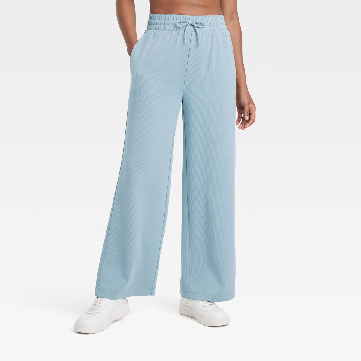 Women's Airy Sleek Ribbed High-Rise Wide Leg Pants - All In Motion™ | Target