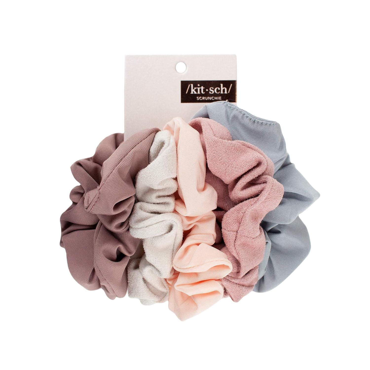 Kitsch Matte Scrunchies for Hair, Hair Scrunchies for Women, Scrunchy Hair Bands, 5 Pack (Blush/M... | Amazon (US)