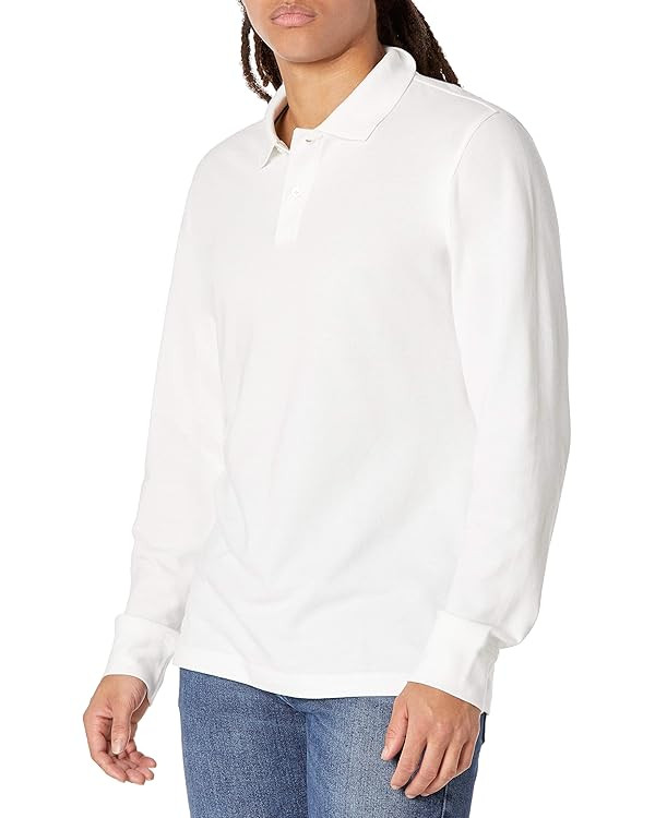Amazon Essentials Men's Slim-Fit Long-Sleeve Pique Polo | Amazon (US)