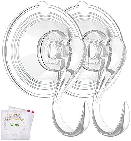 VIS'V Wreath Hanger, Large Clear Heavy Duty Suction Cup Wreath Hooks with Wipes 22 LB Removable S... | Amazon (US)