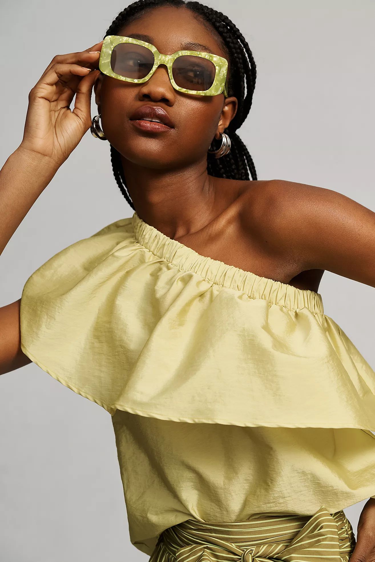 Maeve Ruffled One-Shoulder Blouse | Anthropologie (US)