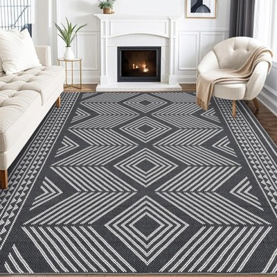 5x7 Area Rugs, Washable Outdoor Patio Rug for Living Room Modern Geometric Indoor Outdoor Carpet, Farmhouse Non Slip Carpet for Backyard Dining Room | Target