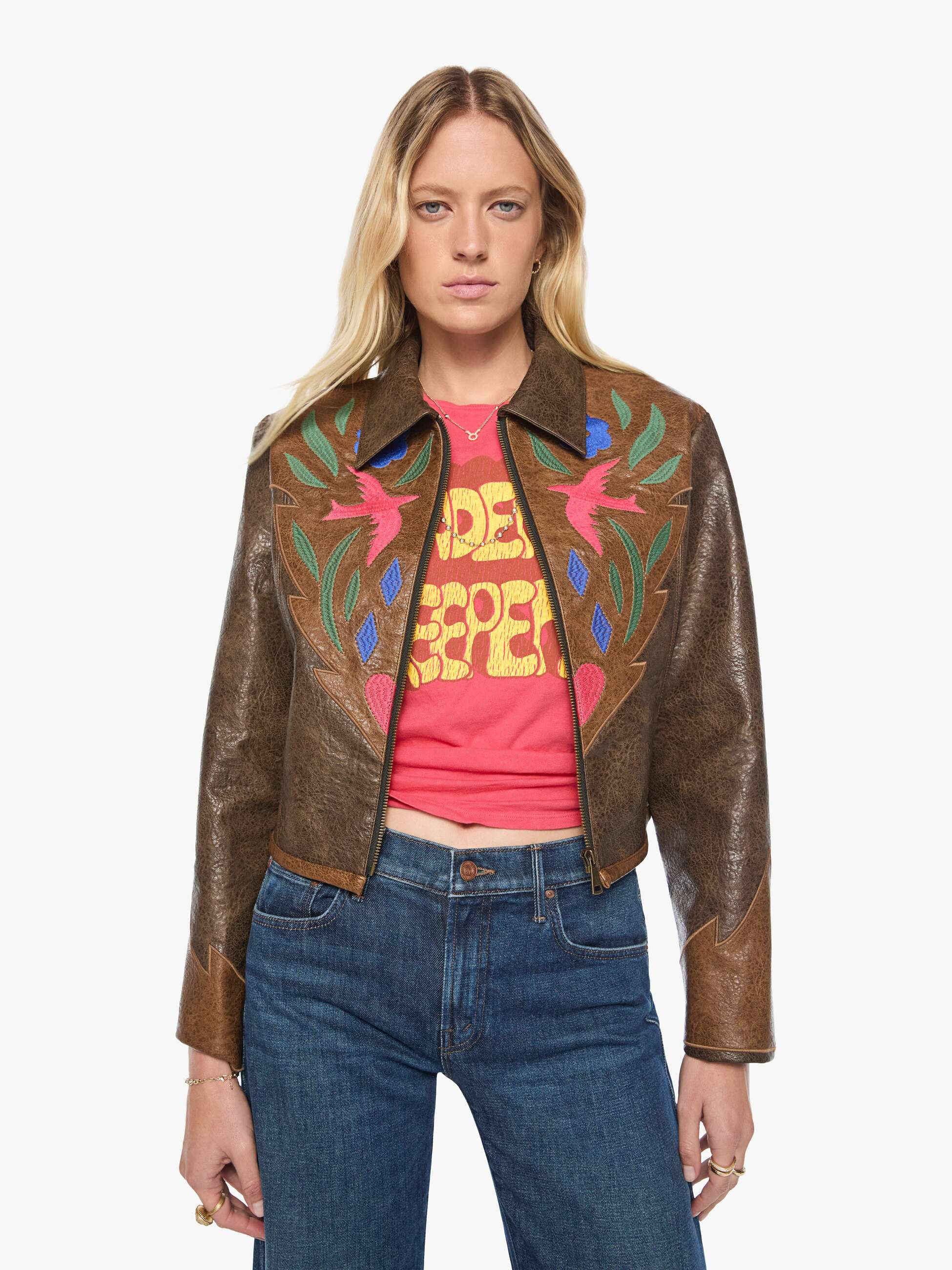 The Open Book Zip - Picante | Mother Denim