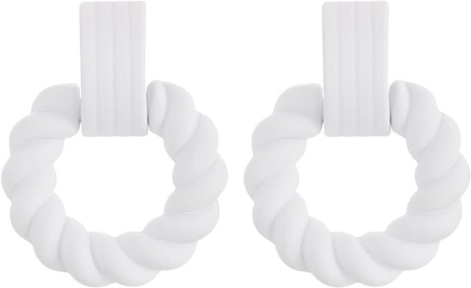 RUOFFETA Rectangle Earrings for Women, Acrylic Square Earrings Twisted Geometric Statement Earrin... | Amazon (US)