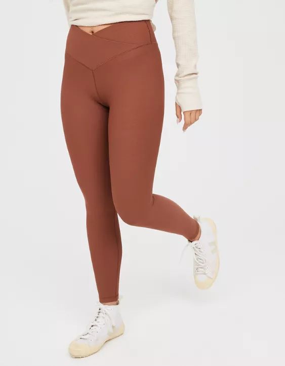 OFFLINE By Aerie Real Me Waffle High Waisted Crossover Legging | Aerie