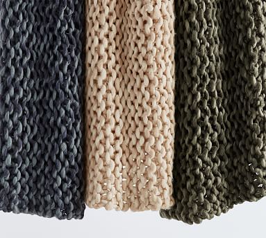 Chunky Handknit Throw | Pottery Barn (US)