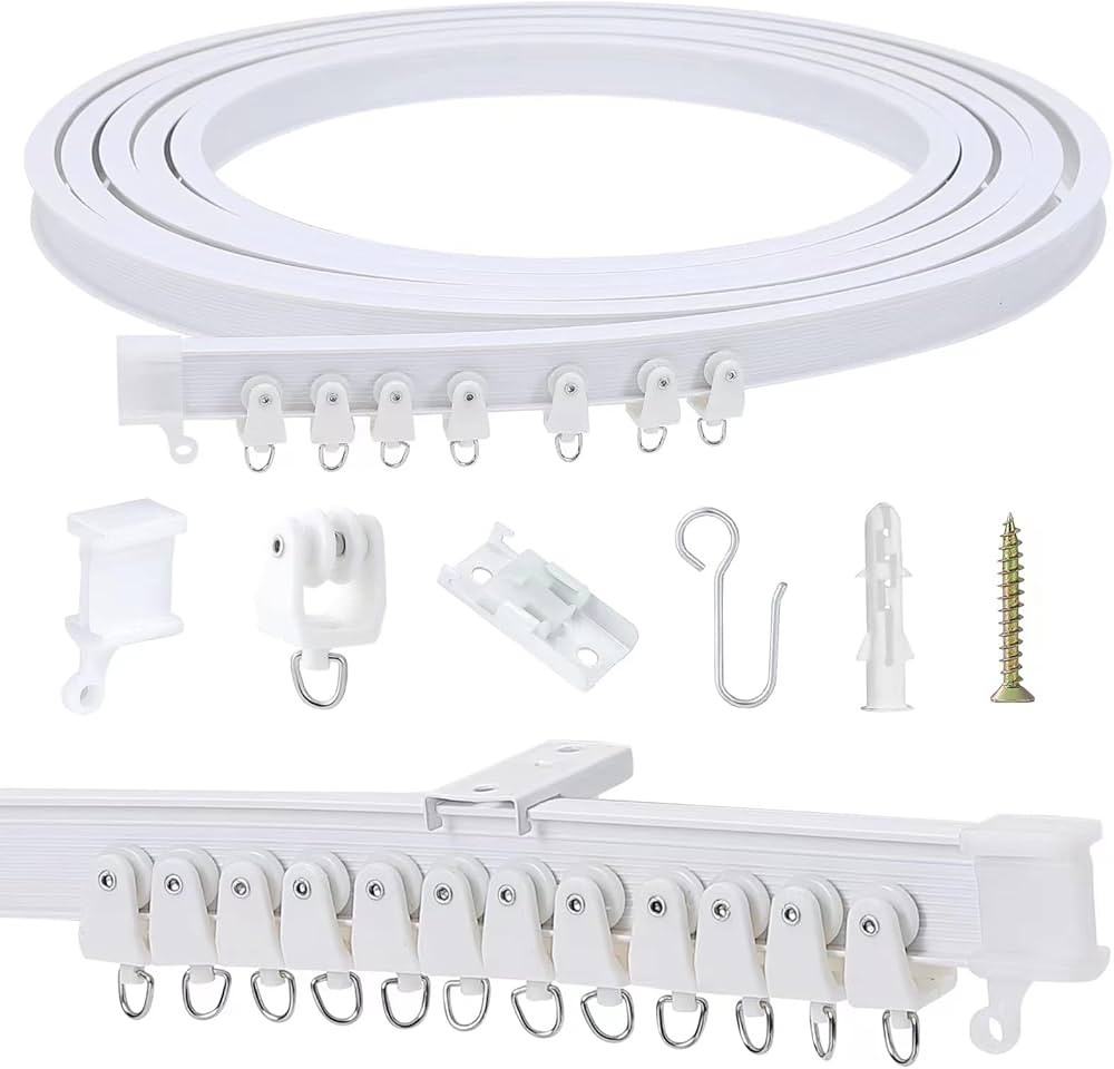 Flexible Bendable Ceiling Curtain Track, 5m (16.4ft), Ceiling Track Ceiling Mount, for Curtain Tr... | Amazon (US)