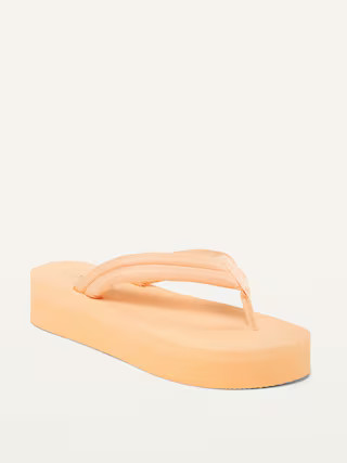 Puffy Nylon Strap Sugarcane-Blend Platform Flip-Flops for Women (Partially Plant-Based) | Old Navy (US)
