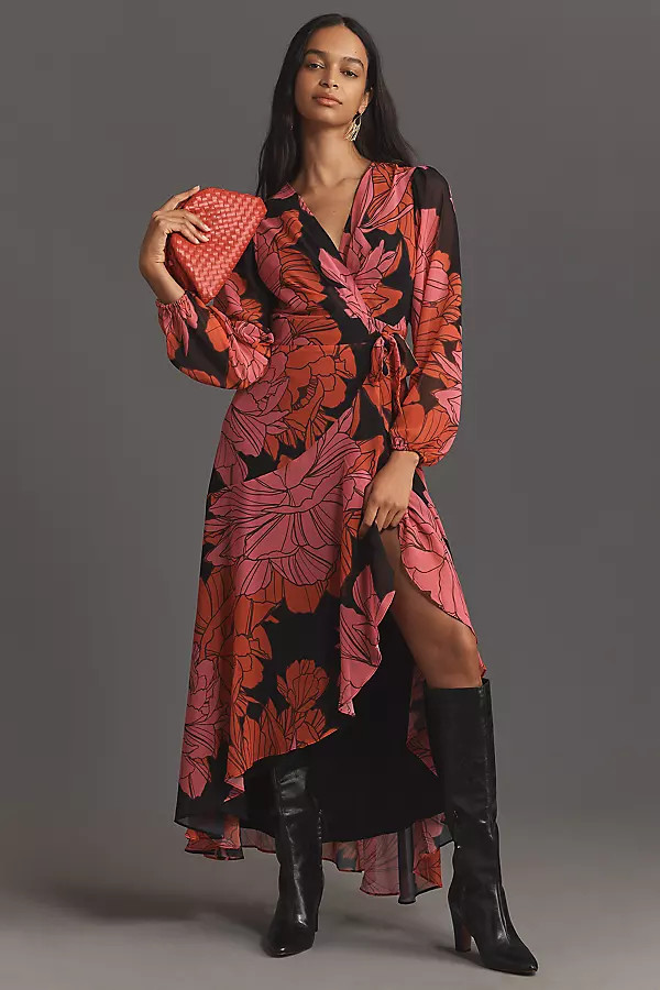 Bridge Long-Sleeve Wrap Maxi Dress | Anthropologie (US)
