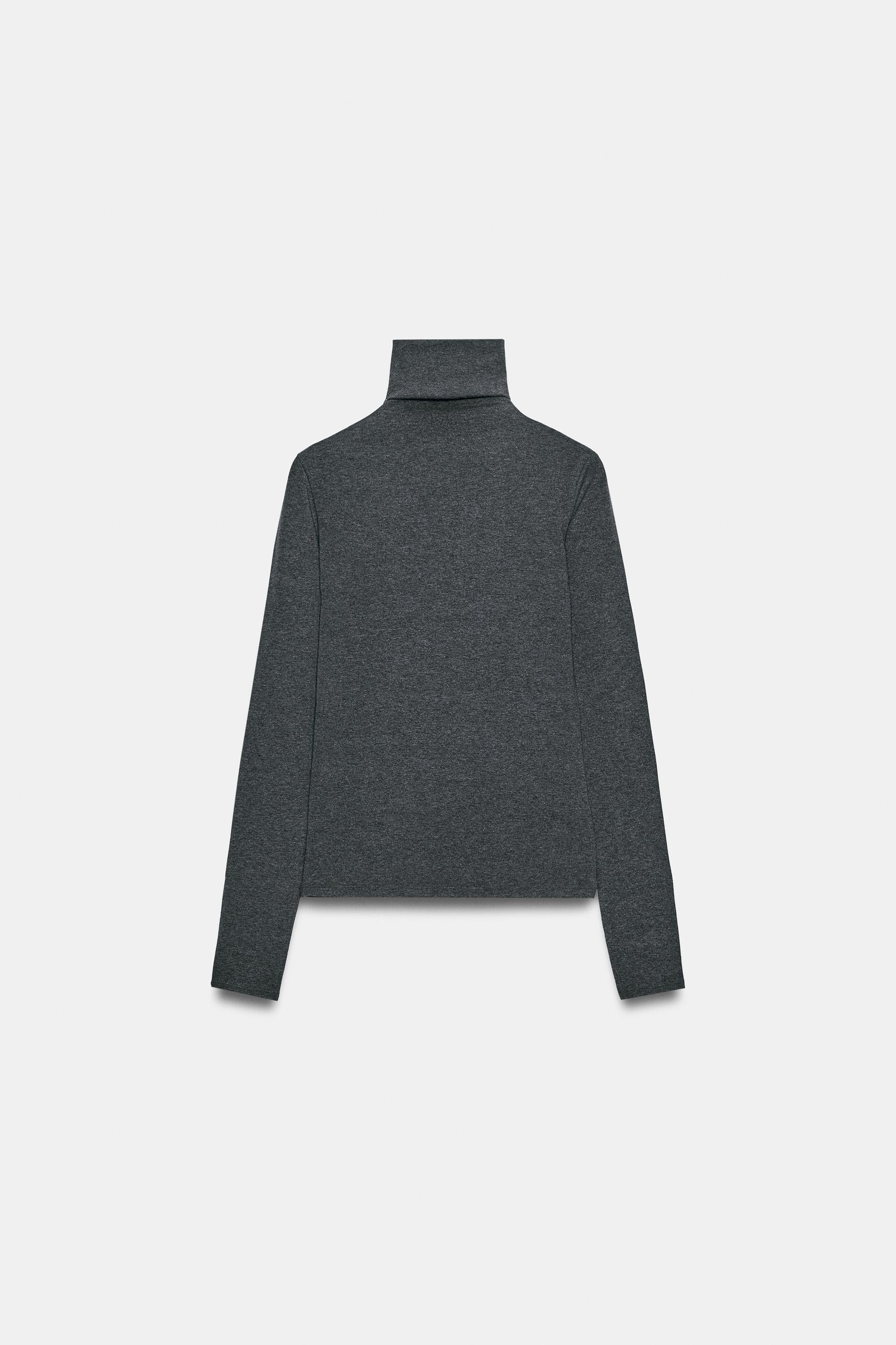 Zara - Turtleneck T-Shirt - Ecru - M - Woman | Zara US