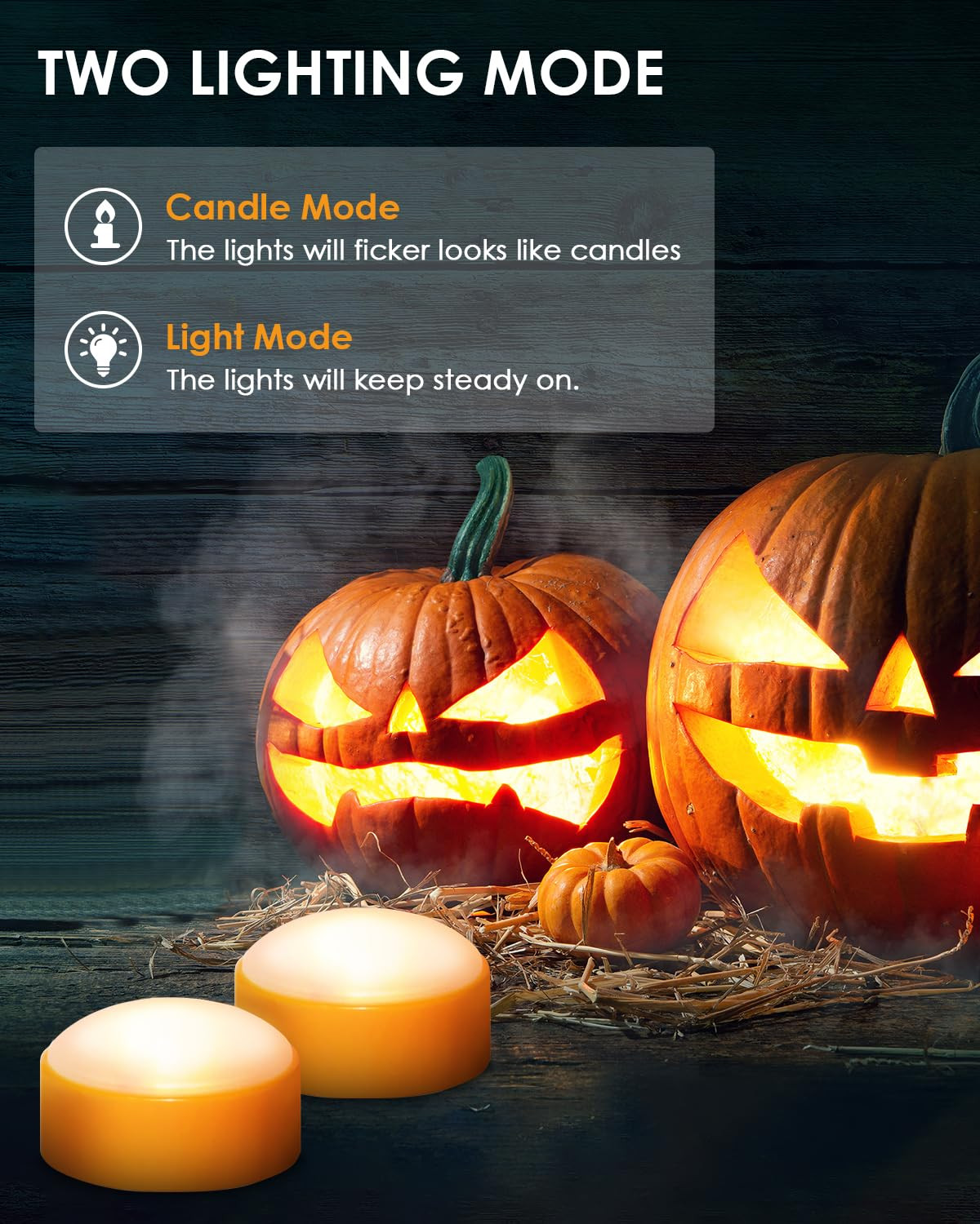 Luditek 2-Pack Halloween LED Pumpkin Lights with Remote and Timer, Battery Operated Orange Jack-O... | Amazon (US)