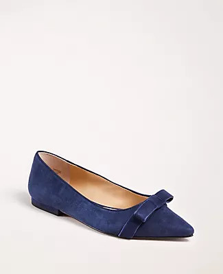 Ann Taylor Patricia Suede Bow Flats | Ann Taylor (US)