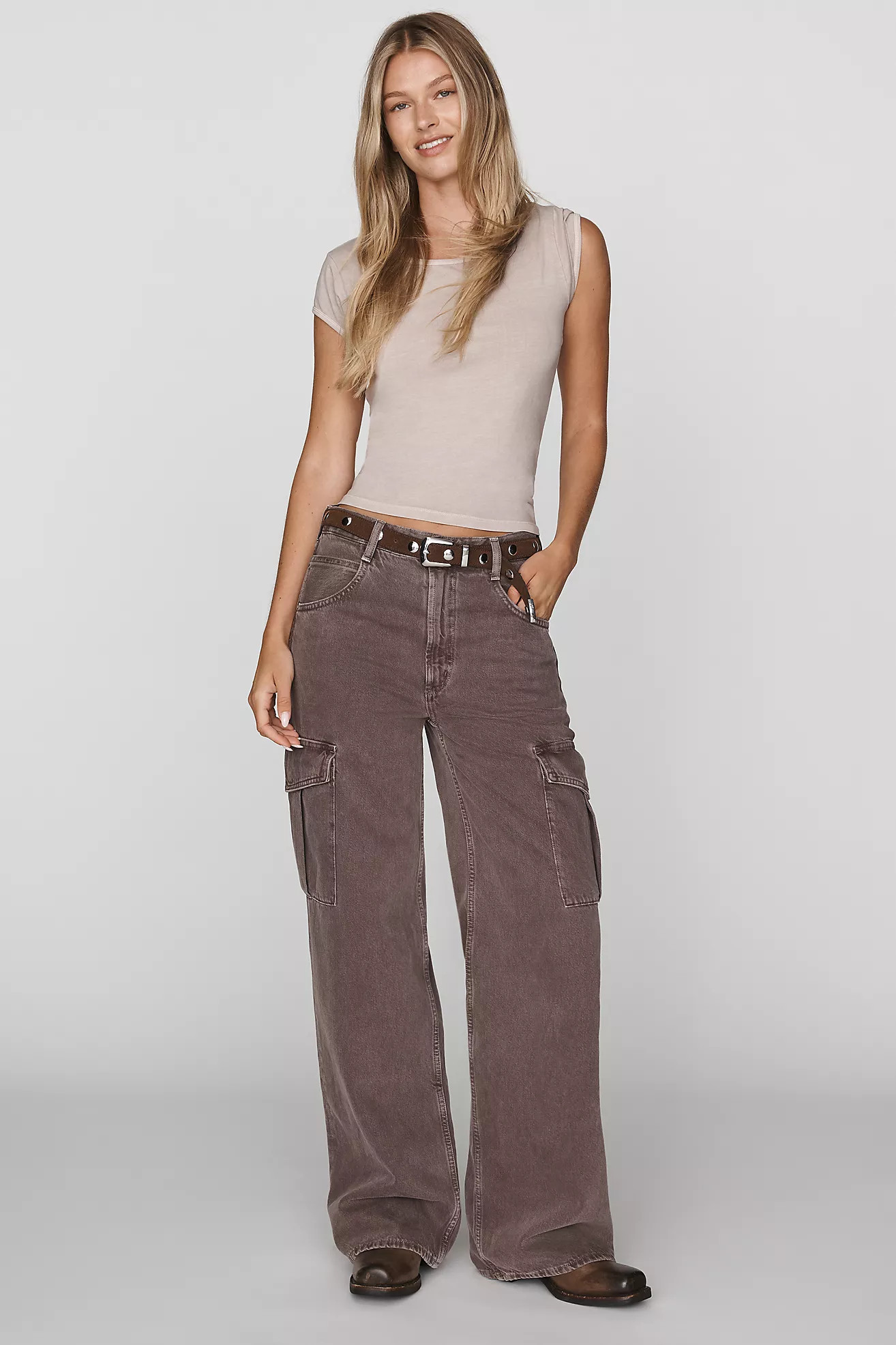 AGOLDE Minka Cargo High-Rise Wide-Leg Jeans | Anthropologie (US)