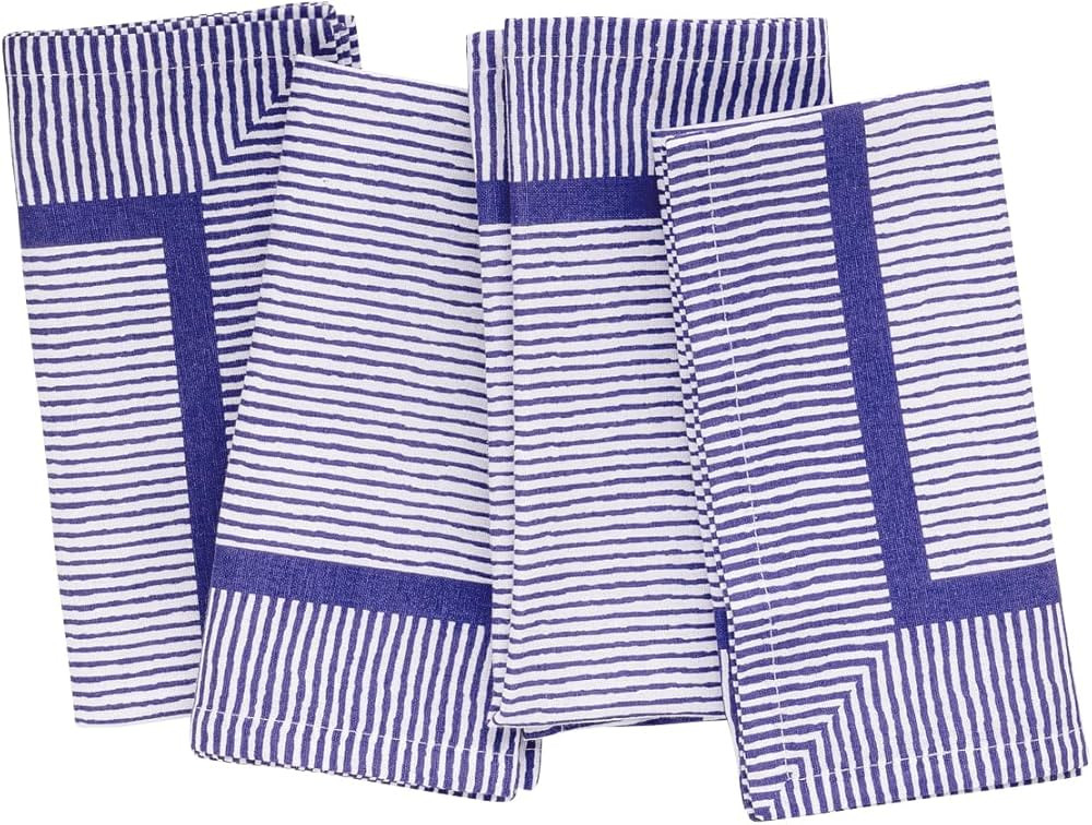 Striped Dinner Napkins, Cloth Dinner Napkin, 100% Cotton, Farmhouse Napkin Classic Hemstitch, Han... | Amazon (US)