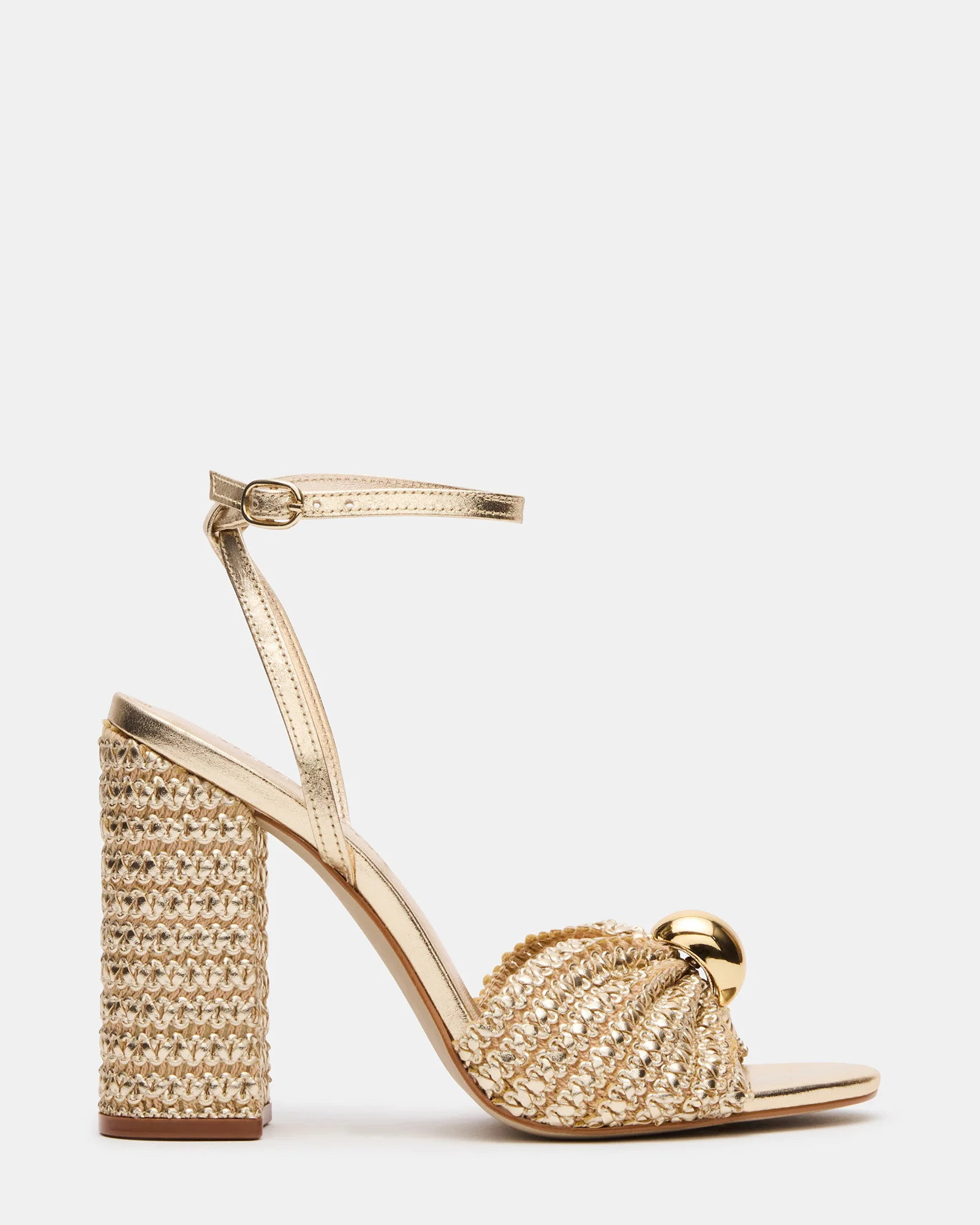 Steve Madden Women's Cheyla Block Heels - Gold - Size 8.5 - Synthetic | Steve Madden (US)