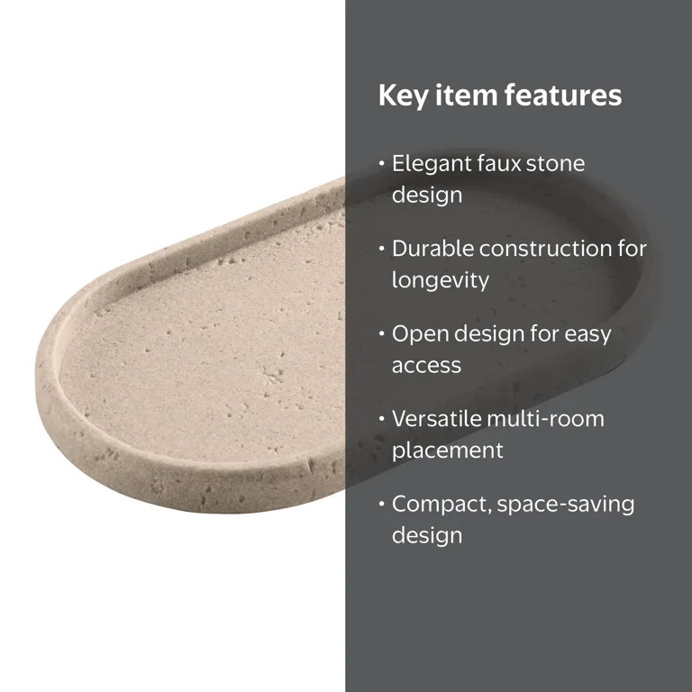 Better Homes & Gardens Faux Stone Accessory Tray | Walmart (US)