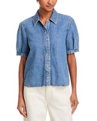 rag & bone Taylor Ultra Featherweight Denim Blouse in Lyon | Bloomingdale's Women | Bloomingdale's (US)