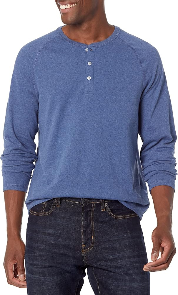 Amazon Essentials Men's Regular-Fit Long-Sleeve Henley Shirt (Available in Big & Tall) | Amazon (US)